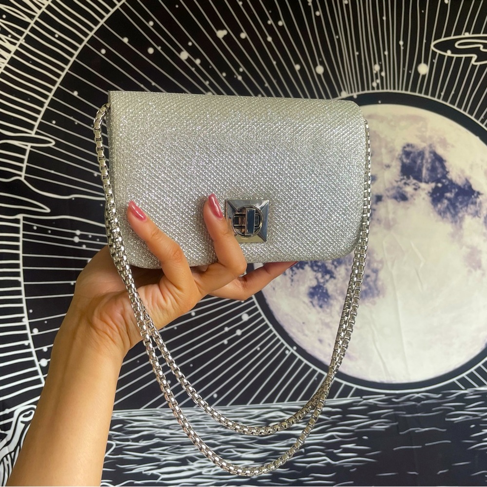 Windsor Silver Sparkly Shoulder Bag